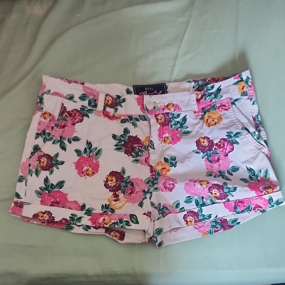 Superdry Floral Pink and Green Short Shorts